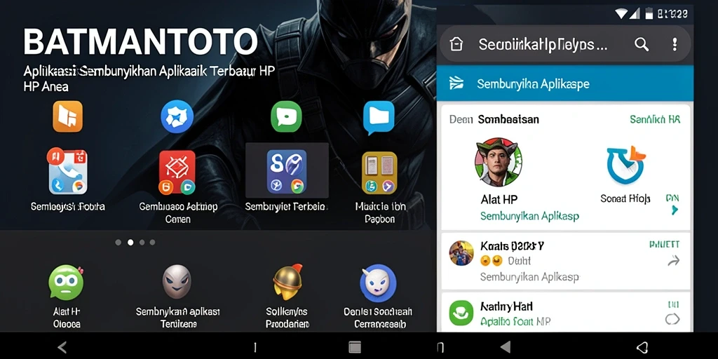 Antarmuka utama BATMANTOTO yang menunjukkan fitur menyembunyikan aplikasi.