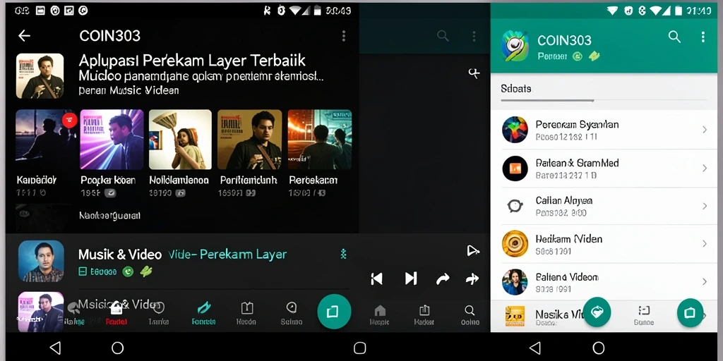 Antarmuka aplikasi COIN303 saat merekam layar dengan fitur lengkap.