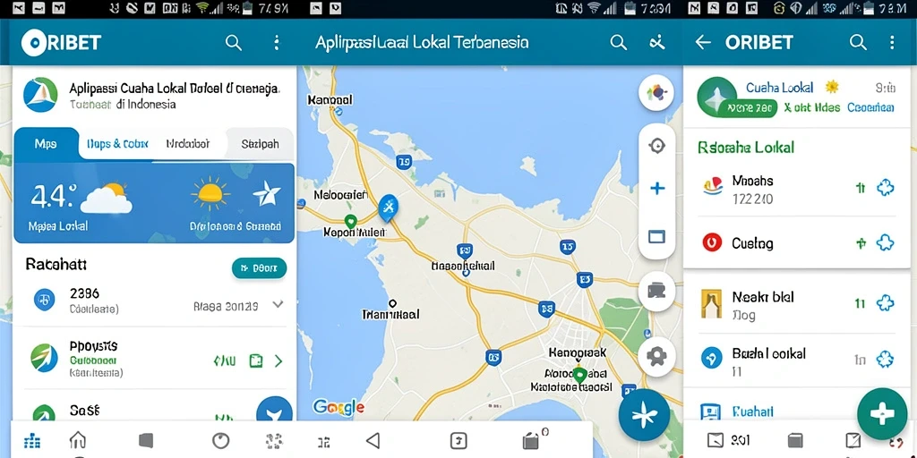 Antarmuka aplikasi ORIBET yang menampilkan informasi cuaca lokal.