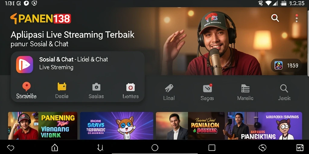 Antarmuka Live Streaming PANEN138 yang interaktif dan mudah digunakan.