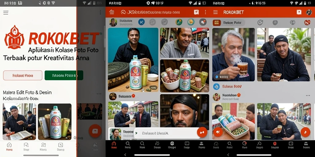 Antarmuka ROKOKBET yang intuitif untuk membuat kolase foto.