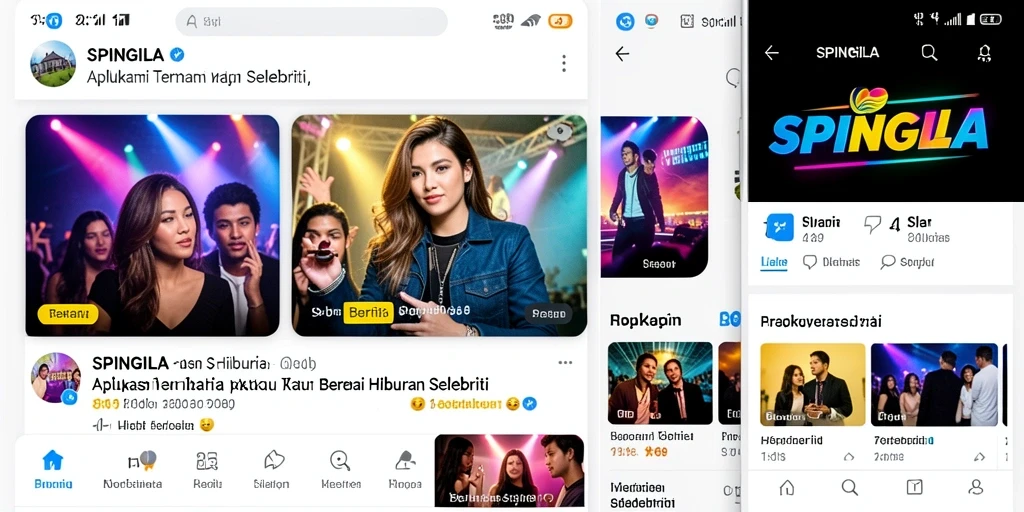 Antarmuka SPINGILA yang menarik untuk berita selebriti.