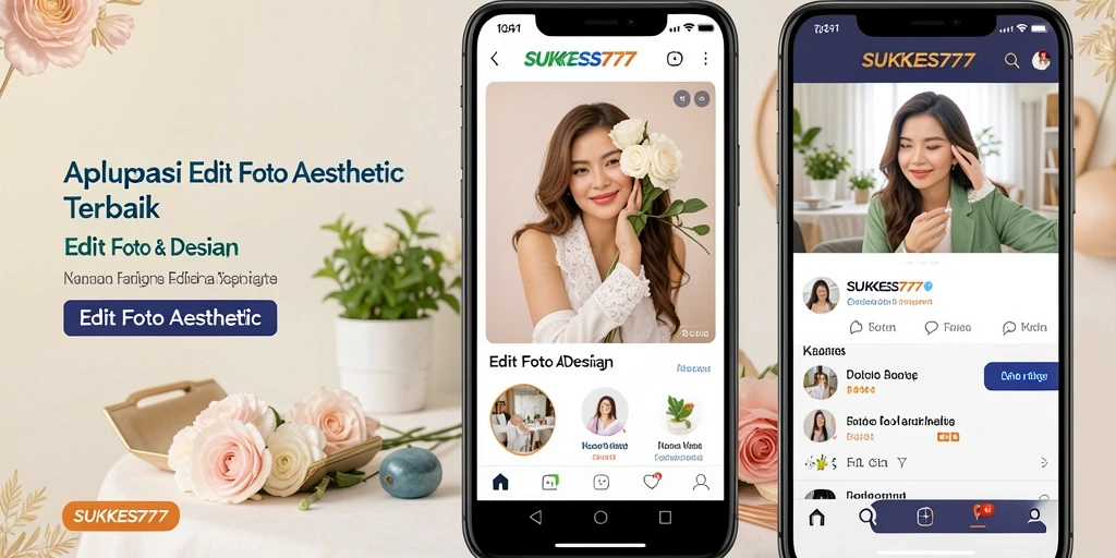 Tampilan antarmuka SUKSES777 yang menarik dengan fitur Edit Foto Aesthetic.