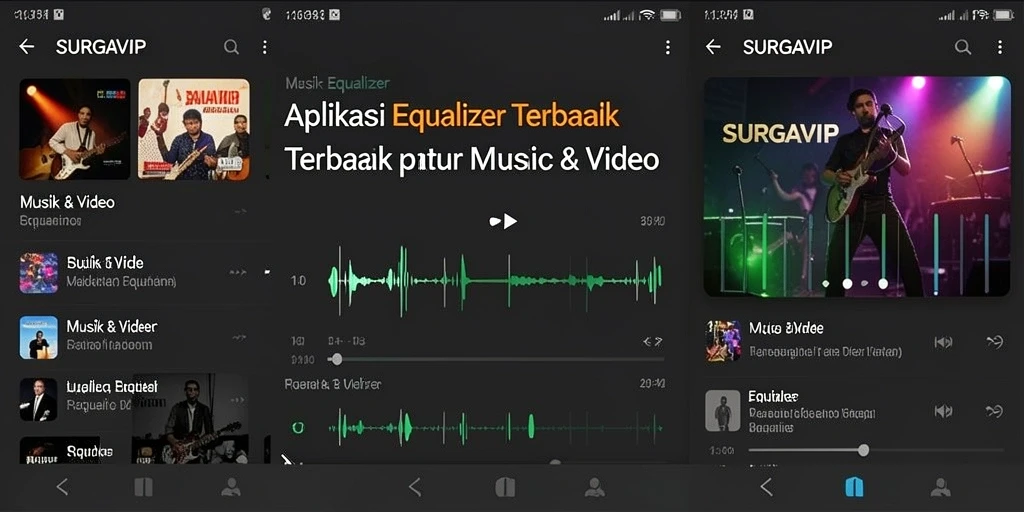 Tampilan antarmuka pengguna SURGAVIP yang menarik dan fungsional.